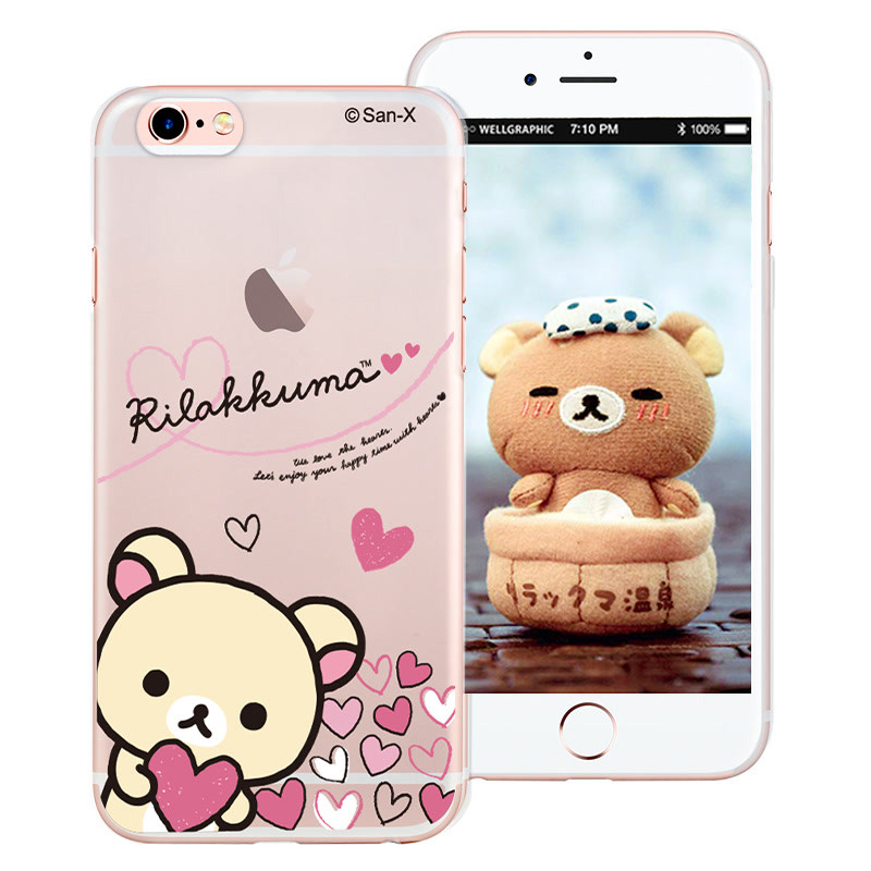 Rilakkuma轻松小熊iphone6p创意手机壳苹果6女浮雕卡通5S保护壳