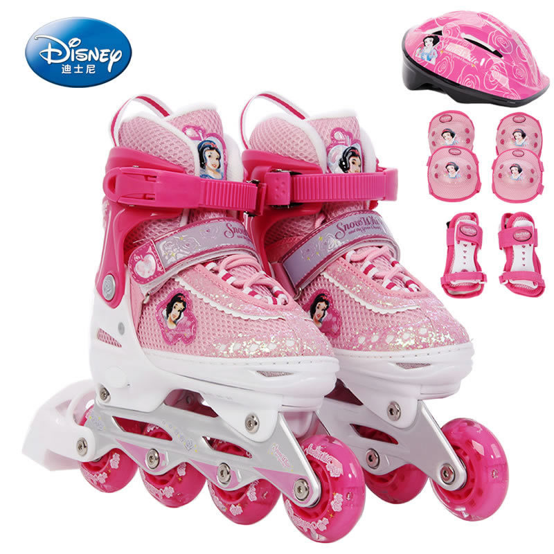 Disney/迪士尼 可调旱冰鞋儿童套装 PU闪光轮滑鞋