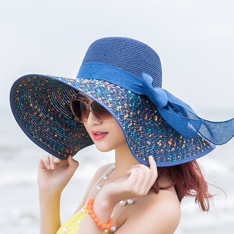 夏天大沿可折叠遮阳防晒草帽沙滩帽