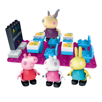 邦宝小猪佩奇拼插拼装玩具儿童女孩男孩积木A06032小猪佩奇在学校