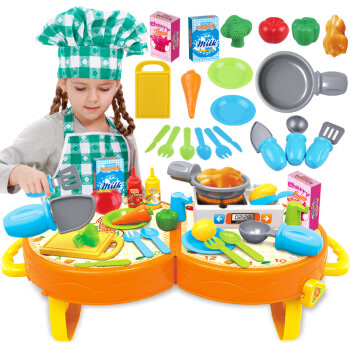 勾勾手玩具 大号儿童过家家玩具 女孩做饭过家家厨房套装宝宝厨具餐具组合 手提箱套装