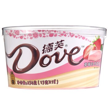 德芙Dove 恋与制作人巧克力分享碗装 草莓白巧克力糖果巧克力休闲零食234g