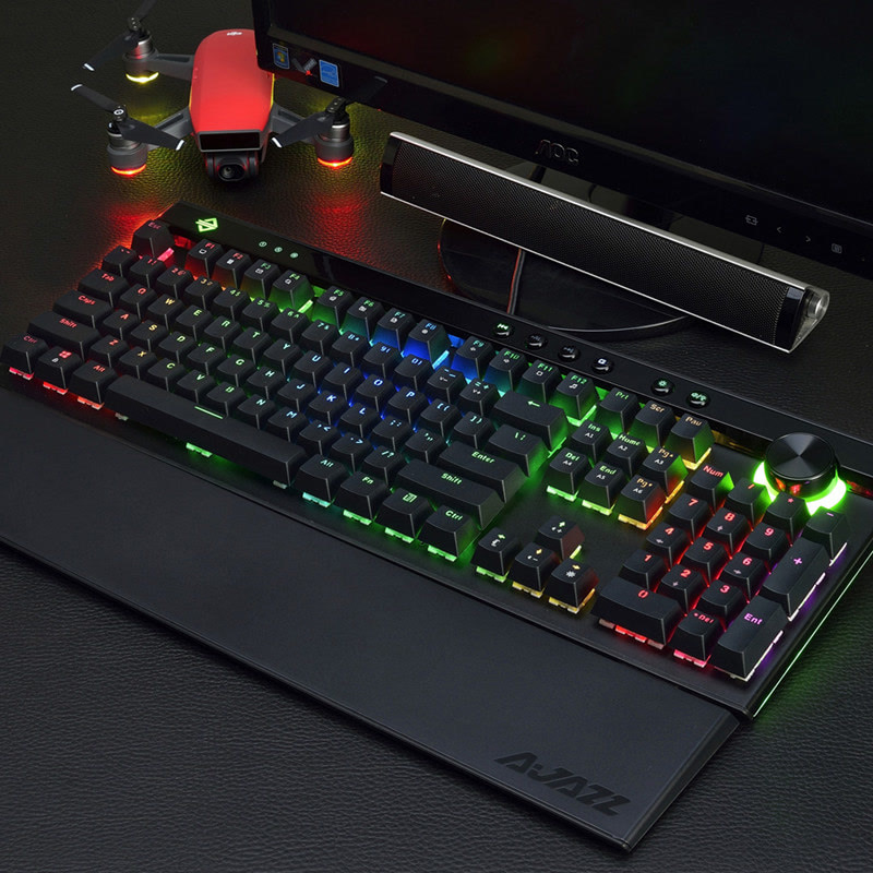 黑爵AK45 RGB金属背光游戏机械键盘青轴黑轴茶轴红轴有线网咖吃鸡