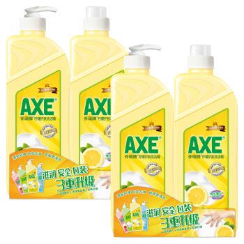 【京东超市】斧头牌（AXE）柠檬护肤洗洁精1.18kg+1.18kg(泵+补)*2套