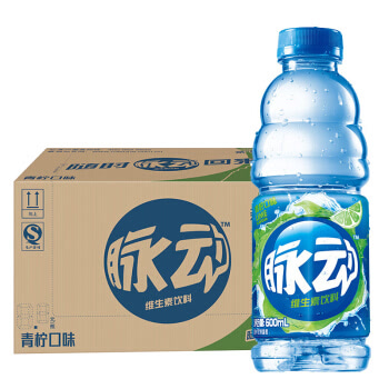 脉动（Mizone）青柠口味 维生素饮料 600ml *15瓶 整箱装