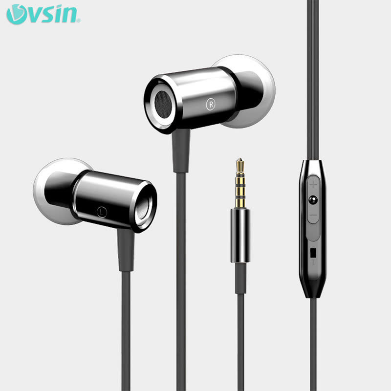 VSIN VE005 金属耳机 入耳式重低音耳机 带麦线控磁吸手机耳机