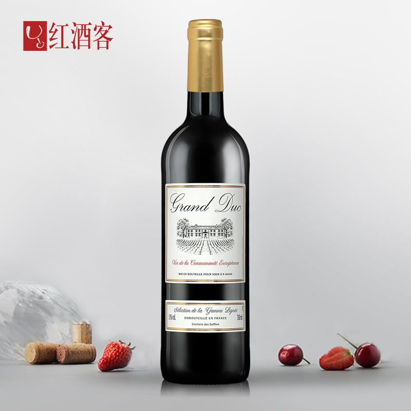 法国原瓶进口法国公爵干红葡萄酒750ml
