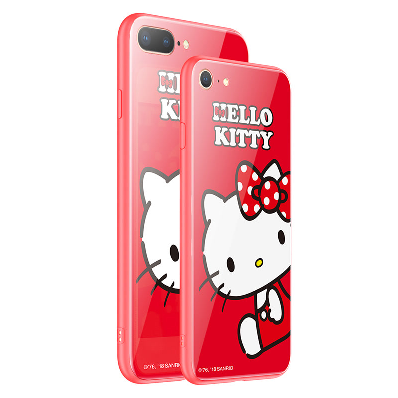 Hello Kitty iPhone7/8 Plus手机壳苹果7/8玻璃硅胶保护套